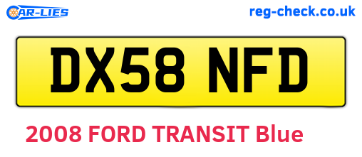 DX58NFD are the vehicle registration plates.