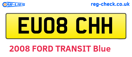 EU08CHH are the vehicle registration plates.