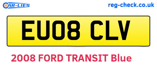 EU08CLV are the vehicle registration plates.