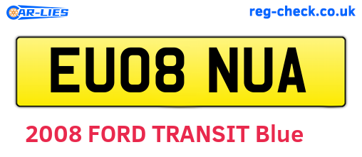 EU08NUA are the vehicle registration plates.