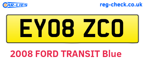 EY08ZCO are the vehicle registration plates.
