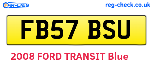 FB57BSU are the vehicle registration plates.