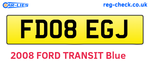 FD08EGJ are the vehicle registration plates.