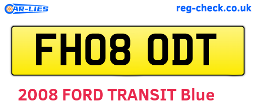 FH08ODT are the vehicle registration plates.