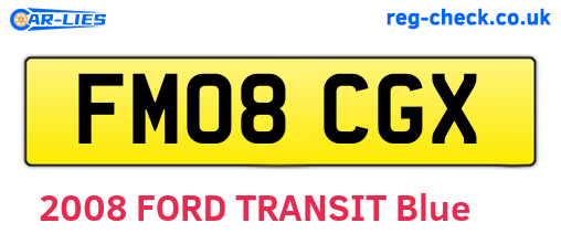 FM08CGX are the vehicle registration plates.