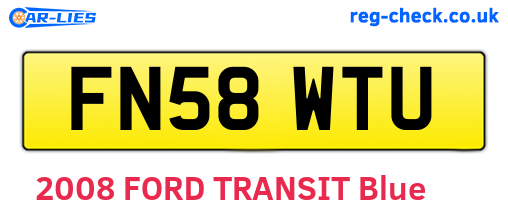 FN58WTU are the vehicle registration plates.