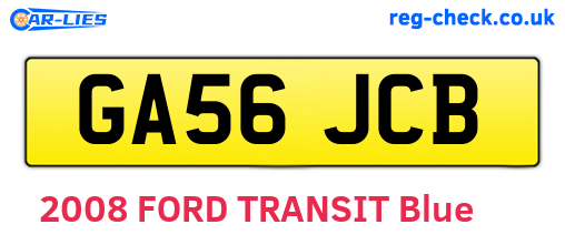GA56JCB are the vehicle registration plates.