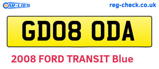 GD08ODA are the vehicle registration plates.