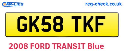 GK58TKF are the vehicle registration plates.