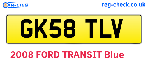 GK58TLV are the vehicle registration plates.