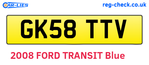 GK58TTV are the vehicle registration plates.