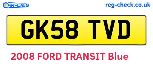 GK58TVD are the vehicle registration plates.