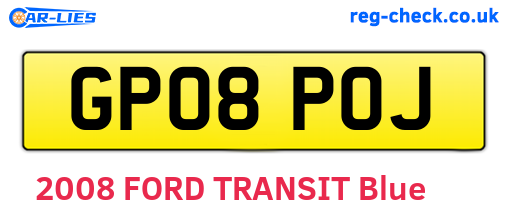 GP08POJ are the vehicle registration plates.