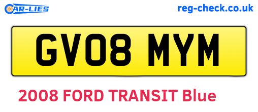 GV08MYM are the vehicle registration plates.