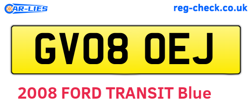 GV08OEJ are the vehicle registration plates.