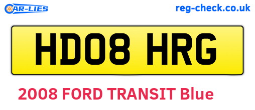 HD08HRG are the vehicle registration plates.