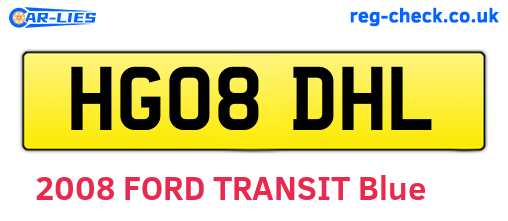 HG08DHL are the vehicle registration plates.