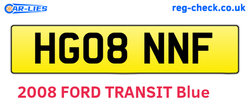 HG08NNF are the vehicle registration plates.
