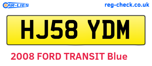 HJ58YDM are the vehicle registration plates.