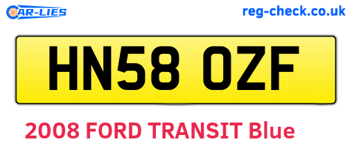 HN58OZF are the vehicle registration plates.