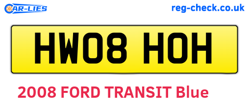 HW08HOH are the vehicle registration plates.