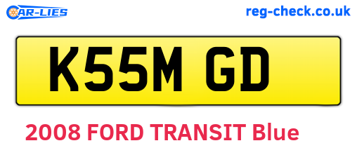 K55MGD are the vehicle registration plates.