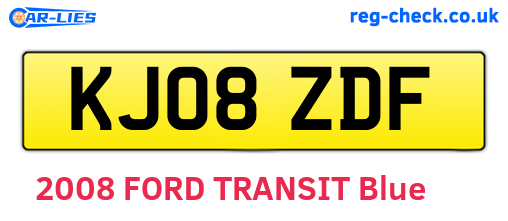 KJ08ZDF are the vehicle registration plates.