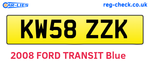 KW58ZZK are the vehicle registration plates.