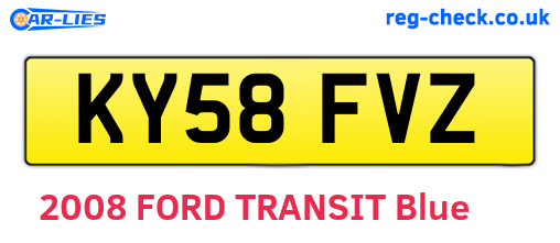 KY58FVZ are the vehicle registration plates.