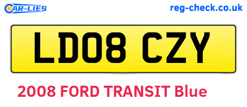 LD08CZY are the vehicle registration plates.