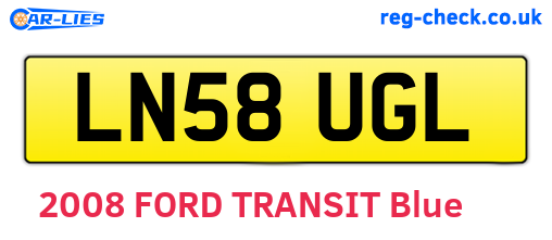 LN58UGL are the vehicle registration plates.