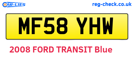 MF58YHW are the vehicle registration plates.