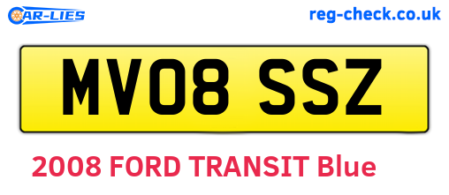 MV08SSZ are the vehicle registration plates.