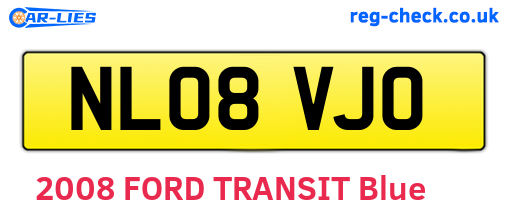 NL08VJO are the vehicle registration plates.