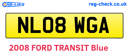 NL08WGA are the vehicle registration plates.