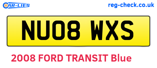 NU08WXS are the vehicle registration plates.