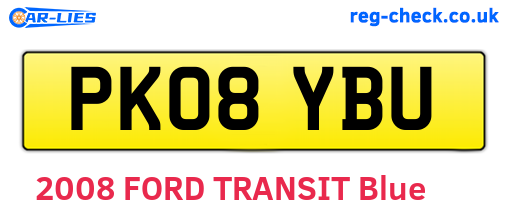 PK08YBU are the vehicle registration plates.
