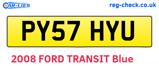 PY57HYU are the vehicle registration plates.