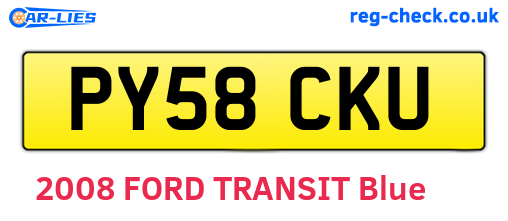 PY58CKU are the vehicle registration plates.