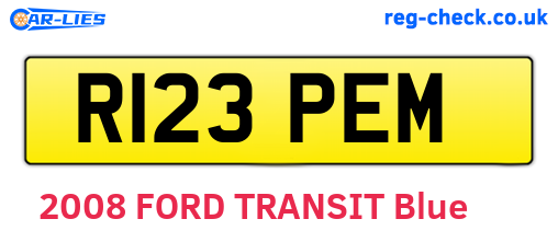 R123PEM are the vehicle registration plates.