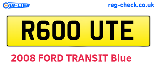 R600UTE are the vehicle registration plates.