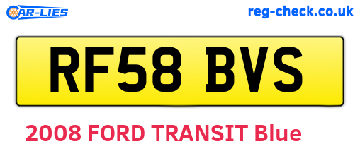 RF58BVS are the vehicle registration plates.
