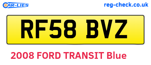 RF58BVZ are the vehicle registration plates.