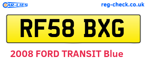 RF58BXG are the vehicle registration plates.