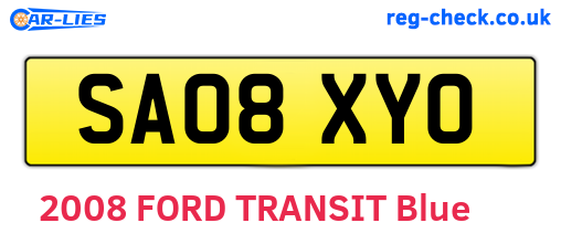 SA08XYO are the vehicle registration plates.