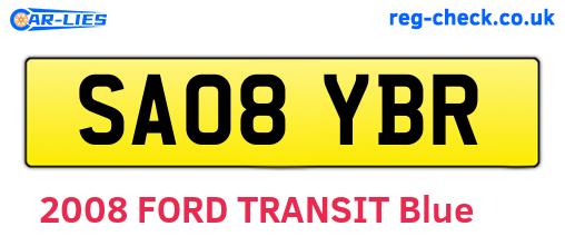 SA08YBR are the vehicle registration plates.