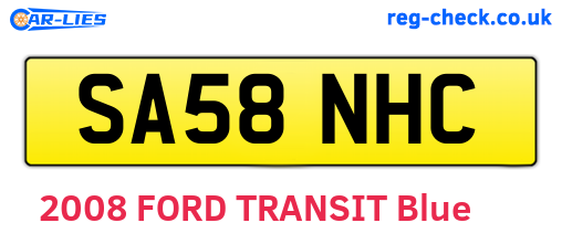 SA58NHC are the vehicle registration plates.