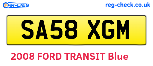 SA58XGM are the vehicle registration plates.