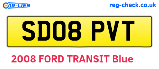 SD08PVT are the vehicle registration plates.