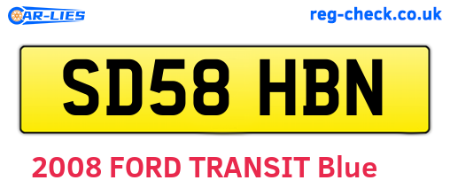 SD58HBN are the vehicle registration plates.